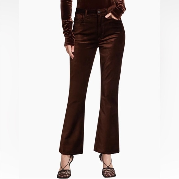 New Agolde Nico High Rise Slim Boot Pants in Chocolate Milk Velvet Sz 30 - Picture 2 of 14